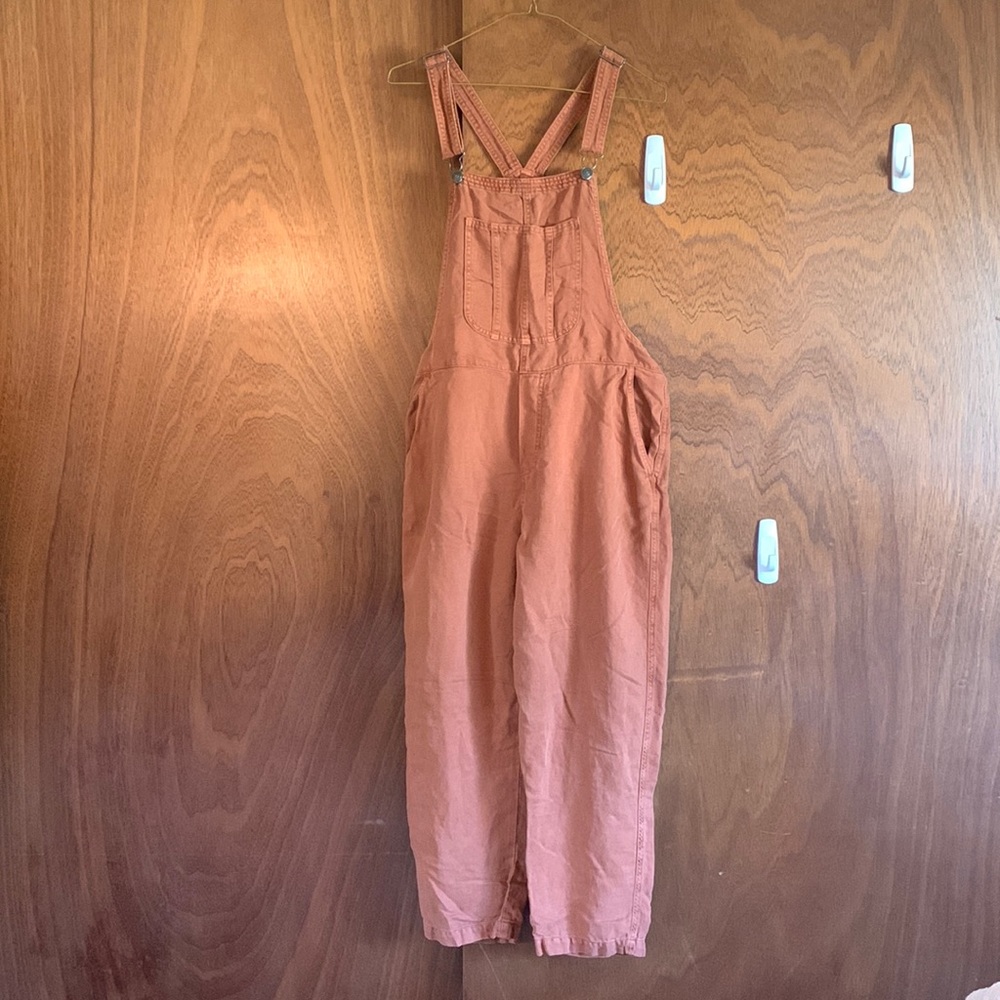 Aerie Burnt Faded Orange Overalls With Front and side pockets